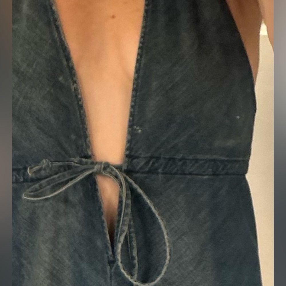 💫DIESEL Y2K Women’s Y2K Denim Maxi Bow Dress with Strings. RARE FIND - Picture 6 of 6